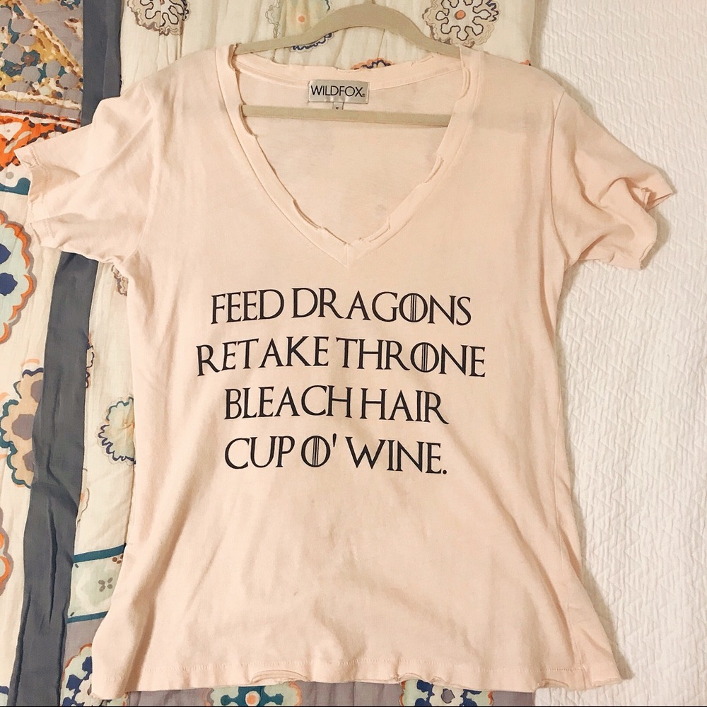 WILDFOX + Game Of Thrones distressed vneck tee 😍